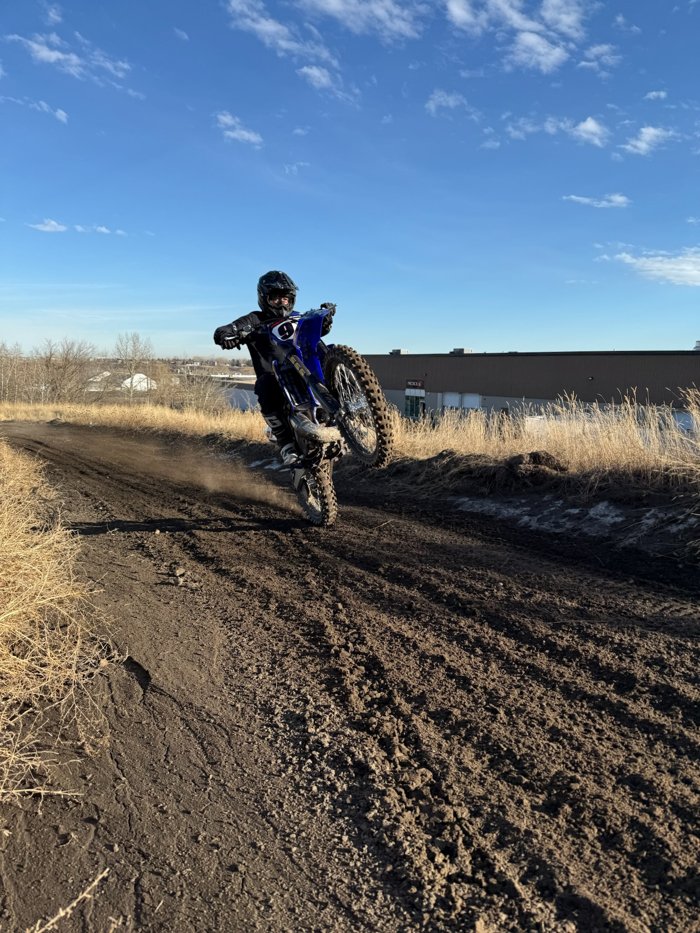 Motocross rider on the dirt track